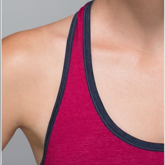 Lululemon Ebb & Flow Racerback Tank Heathered Bumble Berry Size 6 - Picture 3 of 11